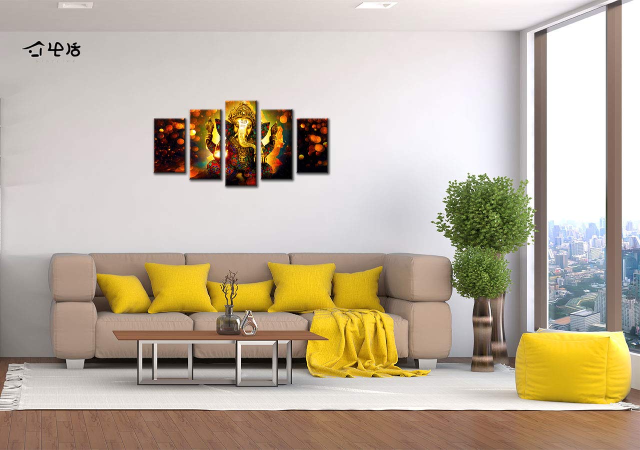 Amazon.com: DJSYLIFE Hindu God Ganesha Wall Art Canvas Printed for